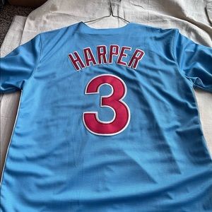 Bryce Harper, Philadelphia Phillies throwback Cooperstown Jersey.